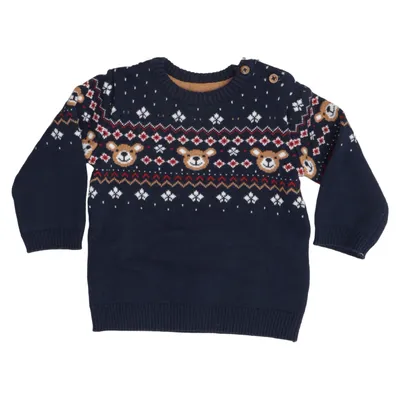 Julesweater (Blå, Flerfarvet) fra Dopo Dopo Newborn Akryl, Bomuld