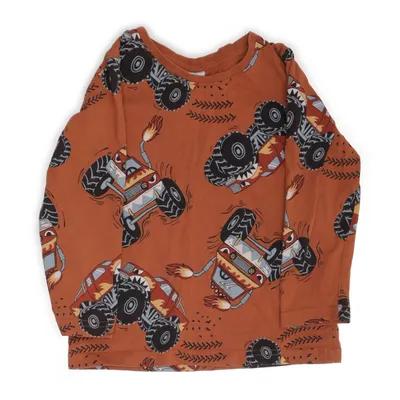 Langærmet t-shirt (Brun, Flerfarvet) fra Lindex Kids Økologisk bomuld, Genanvendt bomuld