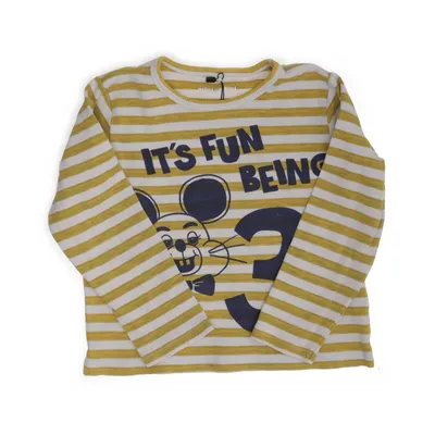 Långärmad t-shirt (Gul, Vit) från Mini Rodini Elastan, Ekologisk bomull