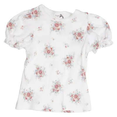 Top (White, Multicolored) from Newbie by KappAhl Cotton, Elastane
