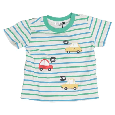 T-shirt (Vit, Grön, Blå) från Hello Baby Bomull