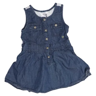 Robe en jean (Bleu, Blanc) de Guess Kids Coton, Nylon