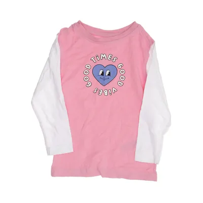 Långärmad t-shirt (Rosa, Vit) från Friboo