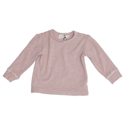 Langærmet t-shirt (Hvid, Rød) fra Konges Sløjd Elastan, Økologisk bomuld