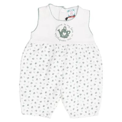 Hängselbyxor (Vit, Grön) från H&M Baby Bomull