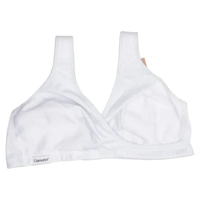Sports bra (White) from Glamorise Elastane, Polyamide, Polyester