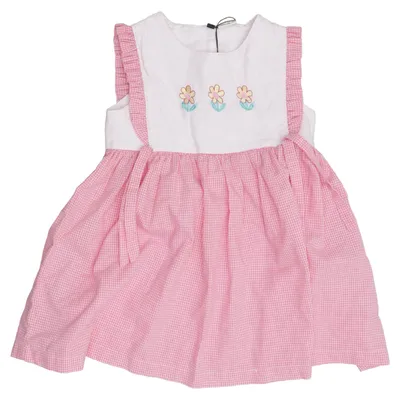 Dress (Pink, White) from Smily Cotton, Polyester