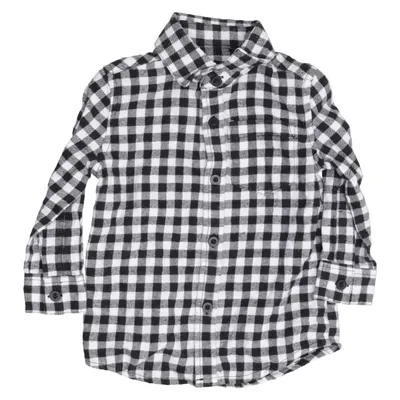 Flannel skjorte (Sort, Hvid) fra Baby Skill Bomuld, Polyester