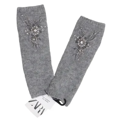 Mitaines (Gris) de Zara Acrylique, Laine d'alpaga, Polyester