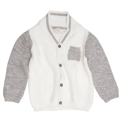 Cardigan (White, Brown) from Lupilu Cotton