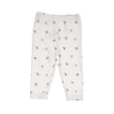 Pyjamasbukser (Hvid, Brun) fra ICA I Love Eco Bomuld, Elastan