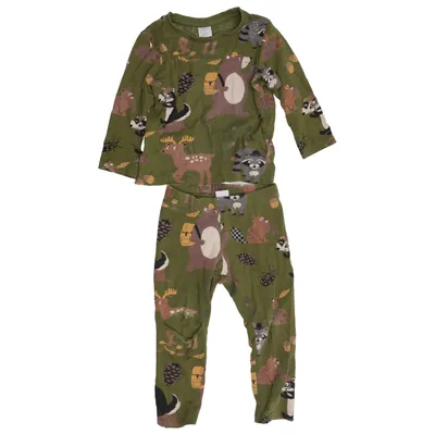 Pyjamas (Grön, Flerfärgad) från Lindex Kids Bomull, Elastan