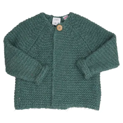 Cardigan (Vert) de Zara Acrylique, Polyester, Laine