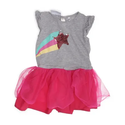 Kjole (Grå, Pink, Flerfarvet) fra Happy Girls Bomuld, Elastan, Polyester, Viscose