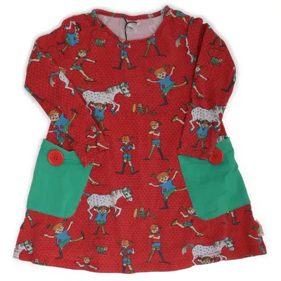Klänning (Röd, Grön, Flerfärgad) från Pippi Långstrump