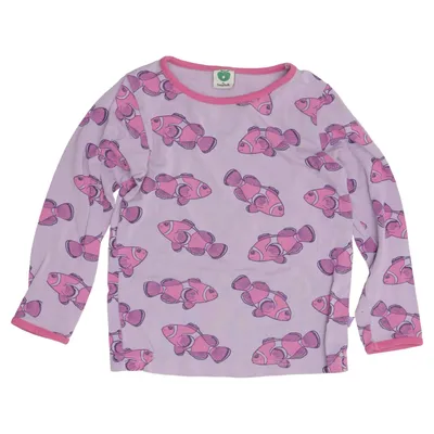T-shirt à manches longues (Violet, Rose) de Småfolk Coton, Élasthane, Modal