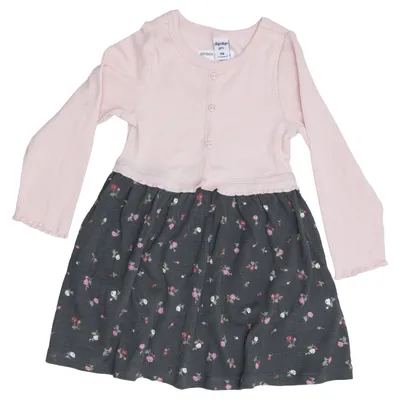 Klänning (Rosa, Grå, Flerfärgad) från Dopo Dopo Girls Bomull, Elastan, Polyester, Viskos