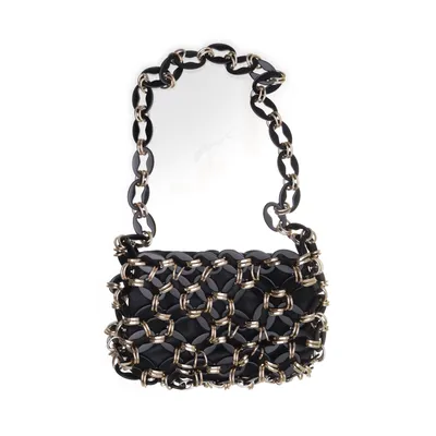 Handtasche (Schwarz, Gold) von Topshop Acryl, Polyester, Polyurethan