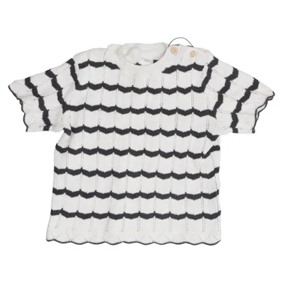 T-shirt (Hvid, Sort) fra H&M Bomuld