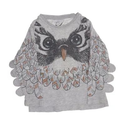 T-shirt à manches longues (Gris, Multicolore) de Lindex Kids Coton, Viscose
