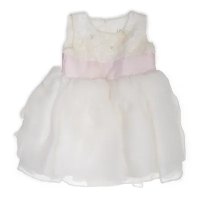 Robe de fille de fleur (Blanc, Rose) de Little P