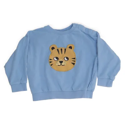 Sweatshirt (Blauw, Meerkleurig) van Lindex Baby Katoen, Elastaan