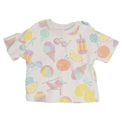 T-shirt (Beige, Multicolored) from H&M Cotton