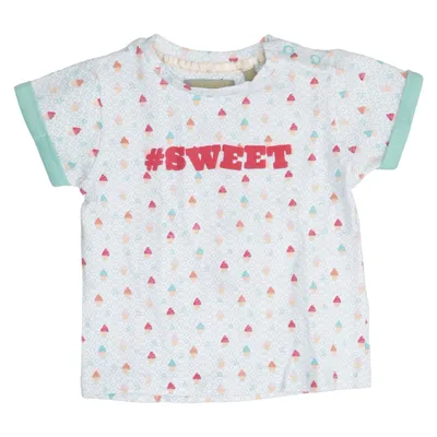 T-shirt (White, Multicolored) from Tricky Tracks Cotton, Elastane