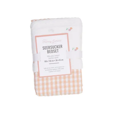 Bäddset (Vit, Orange) från Better Cotton Bomull