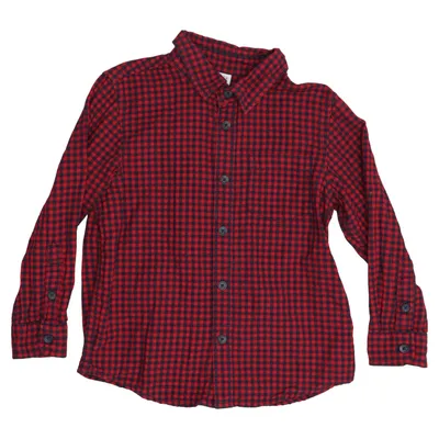 Flanellen overhemd (Rood, Zwart) van Lindex Kids Katoen