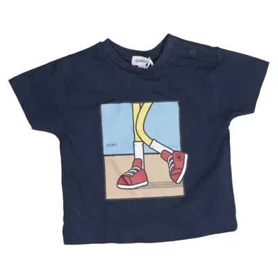 T-shirt (Blue, Multicolored) from Ovks Cotton