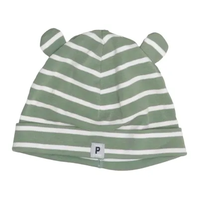 Beanie (Green, White) from Polarn O. Pyret Organic cotton