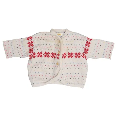 Cardigan (Blanc, Multicolore) de Maas Naturwaren Laine de mouton