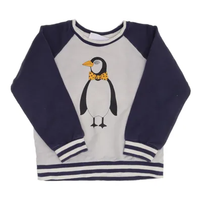 Collegetröja (Blå, Vit) från Mini Rodini Elastan, Ekologisk bomull