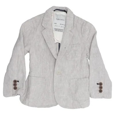 Blazer (Gris) de Zara Boys Coton, Lin