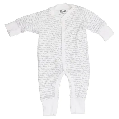 Sparkedragt (Hvid, Grå) fra Newborn by Lindex Økologisk bomuld