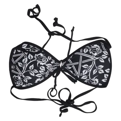 Bikini top (Black, White) from Gothicana by EMP Elastane, Polyamide, Polyester