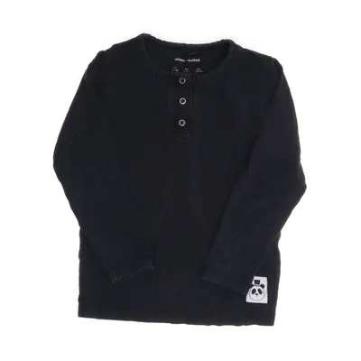 Henley T-shirt (Sort) fra Mini Rodini Elastan, Lyocell