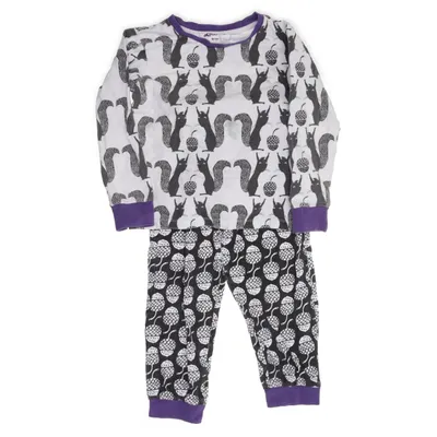 Pyjamas (Vit, Svart, Lila) från Libero Bomull