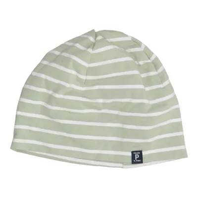 Beanie (Green, White) from Polarn O. Pyret Elastane, Organic cotton