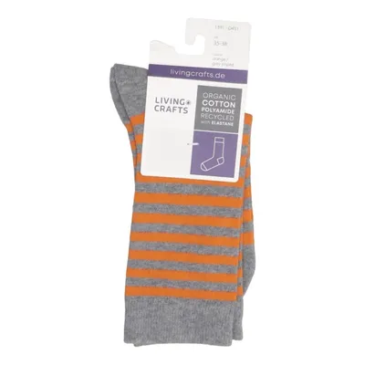 Chaussettes (Gris, Orange) de Living Crafts Élasthane, Coton biologique, Polyamide