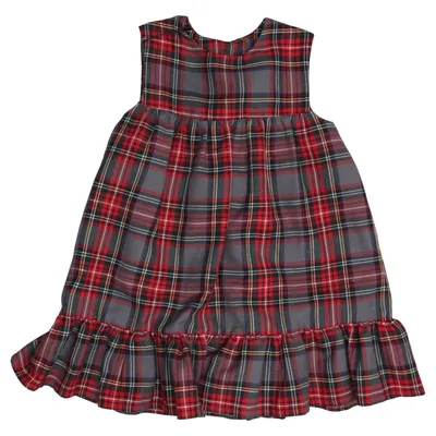 Dress (Red, Gray) from Lycks Polyester, Viscose
