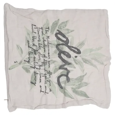 Housse de coussin (Beige, Vert) de H&M Lin