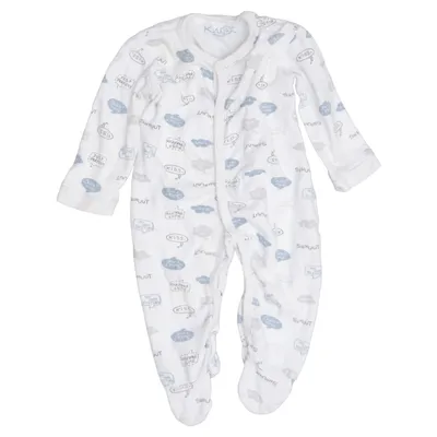 Barboteuse (Blanc, Bleu) de Knot So Bad Coton