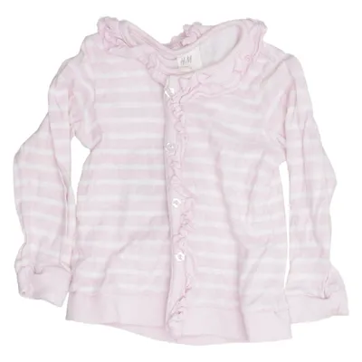 Cardigan (Pink, Hvid) fra H&M Bomuld