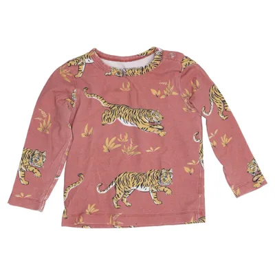 Langærmet t-shirt (Rød, Flerfarvet) fra The Striped Cat