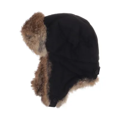 Trapper hat (Black, Brown) from Woolrich Cotton, Rabbit fur, Nylon, Polyester