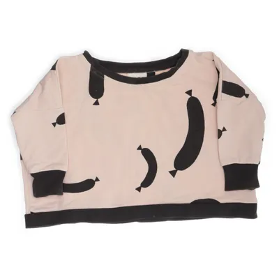 Sweatshirt (Beige, Sort) fra Papu Elastan, Økologisk bomuld