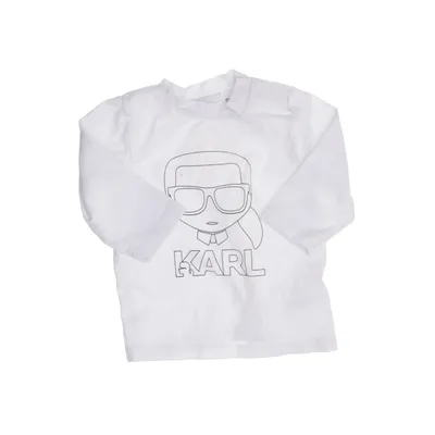 Långärmad t-shirt (Vit) från Karl Lagerfeld Kids Bomull, Elastan