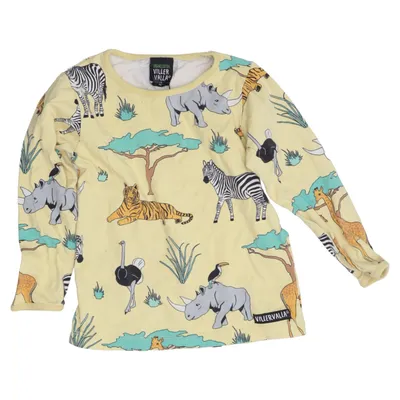 T-shirt à manches longues (Jaune, Multicolore) de Villervalla Élasthane, Coton biologique